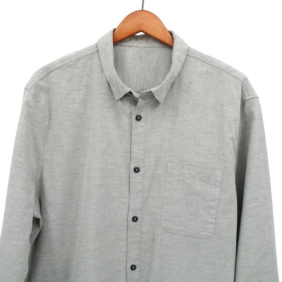Lululemon Men's Commission Oxford Button Front Shirt Long Sleeve Gray XL XXL - Picture 2 of 5